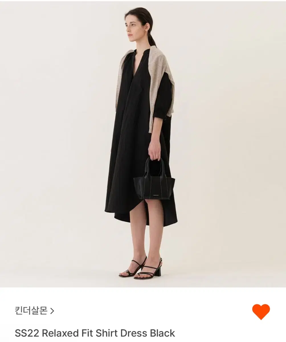 킨더살몬 원피스 블랙 relaxed fit shirt dress